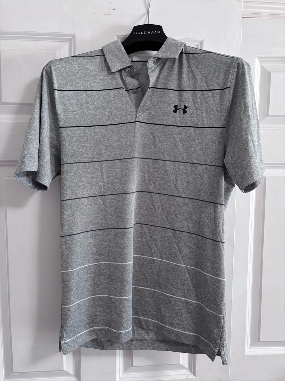 Under Armour Grey Striped Men's Polo